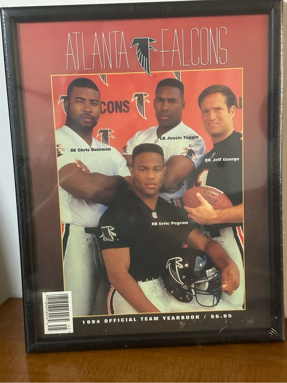 Vintage 1994 Atlanta Falcons Official Team Yearbook - Double-Sided Frame
